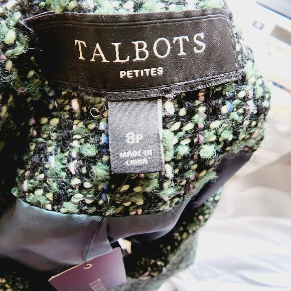 TALBOTS NEW GREEN/BLUE PLAID LINED JACKET SIZE 8P - Picture 8 of 8